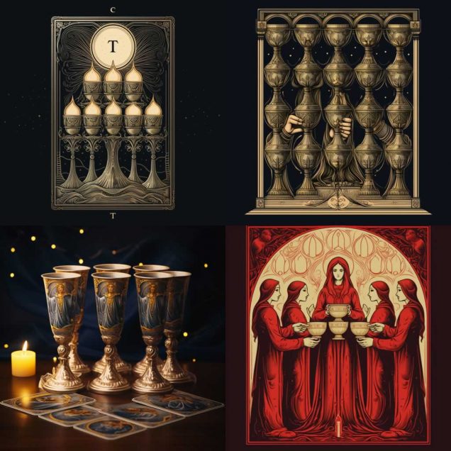 Seven of Cups meaning, designs image