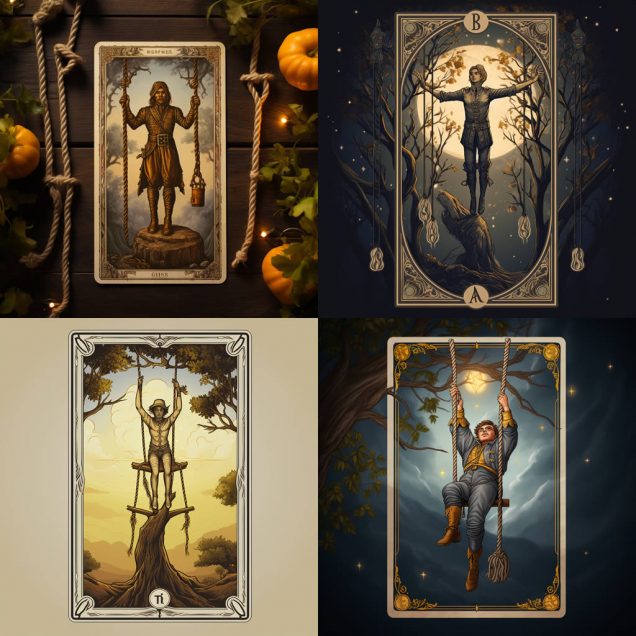 Healing Light, The Hanged Man, Tarot Card, card designs image