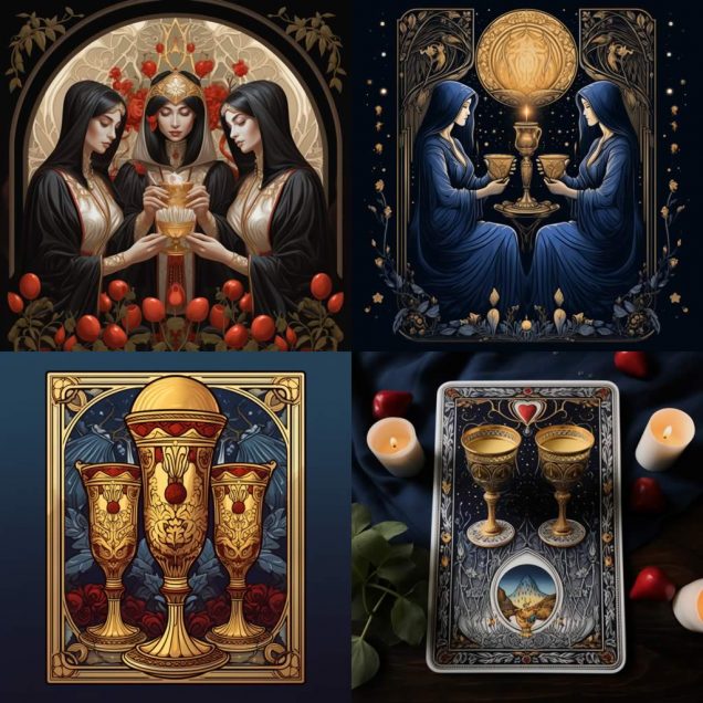 Healing Light, Three of Cups meaning, designs image